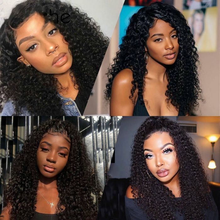Yavida Kinky Curly Bundles With Closure Brazilian Hair Weave For Sale