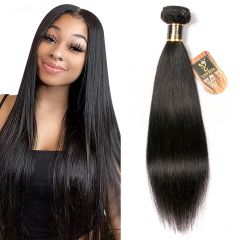 Yavida Brazilian Straight Hair 1 Bundle 100% Unprocessed Brazilian Virgin Human Hair Bundles Natural Black 
