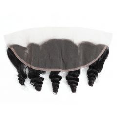 13x4 Ear to Ear HD Transparent Lace Frontal Loose Wave Brazilian Virgin Human Hair Extensions Frontal Bleached Knots Pre Plucked With Baby Hair