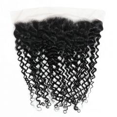 Human Hair Unprocessed Brazilian Curly Lace Frontal 13x4 Ear To Ear Lace Frontal Closure Kinky Curly Brazilian Virgin Hair
