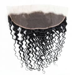 Brazilian Curly Lace Frontal with Baby Hair 13x4 Ear To Ear Swiss Lace Free Part Unprocessed Virgin Human Hair Deep Curly Wave Lace Frontal Closure